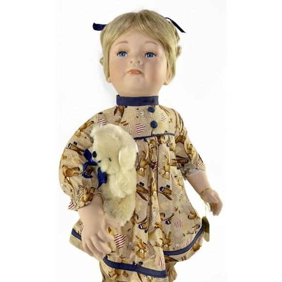 Gustave Wolff Janie Porcelain Doll Wimbledon Collection Original Box & COA 20" - Picture 4 of 12